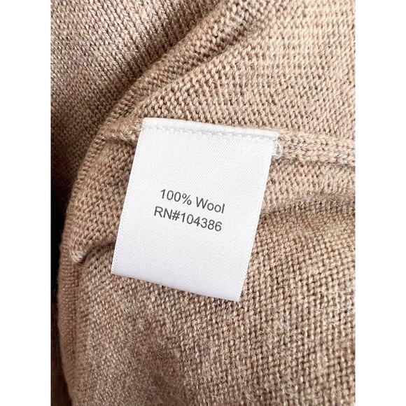 Garnet Hill 100% Wool Knit Poncho Turtleneck Sweater Medium Comfy Fringe - Picture 6 of 9